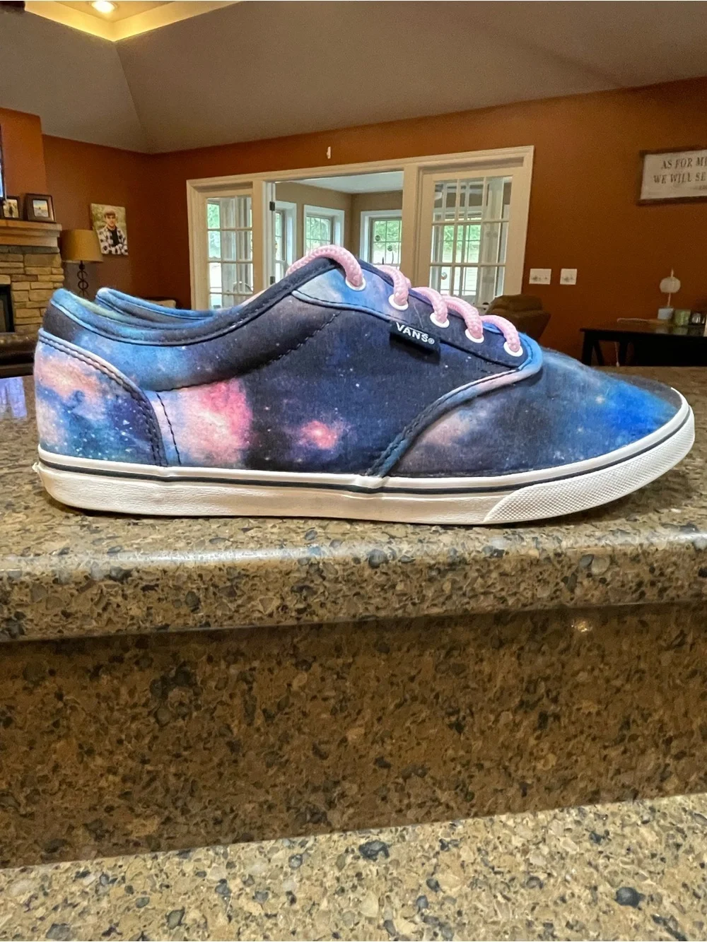 Vans Atwood Low Top Cosmic Galaxy Womens Sz 10 Mens 11.5 Navy Blue Pink Sneakers